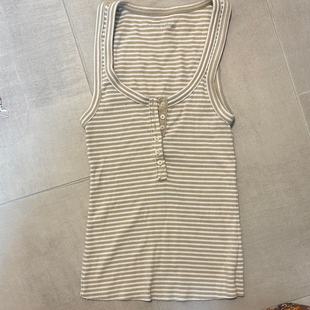 Striped Beige Tank Top